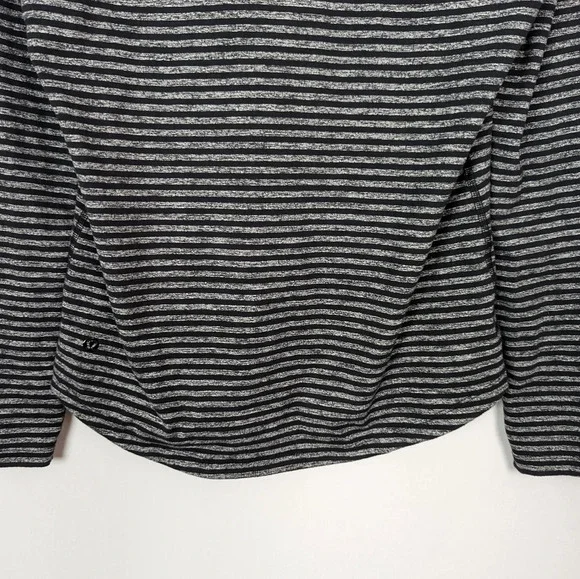 Lululemon Men M Surge Warm 1/2 ZipRaven Stripe Black Heathered Black Athletic
